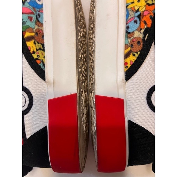 Pokemon Slip On Sneakers All Over Print Character Shoes Red Trim‎ Size 6 - Picture 7 of 8